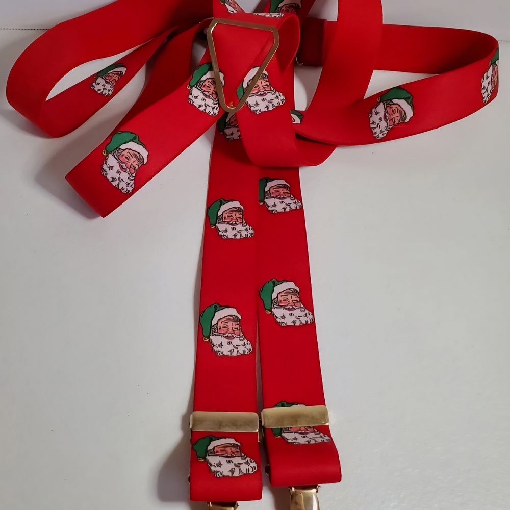 Festive Red Santa Claus Adult Suspenders